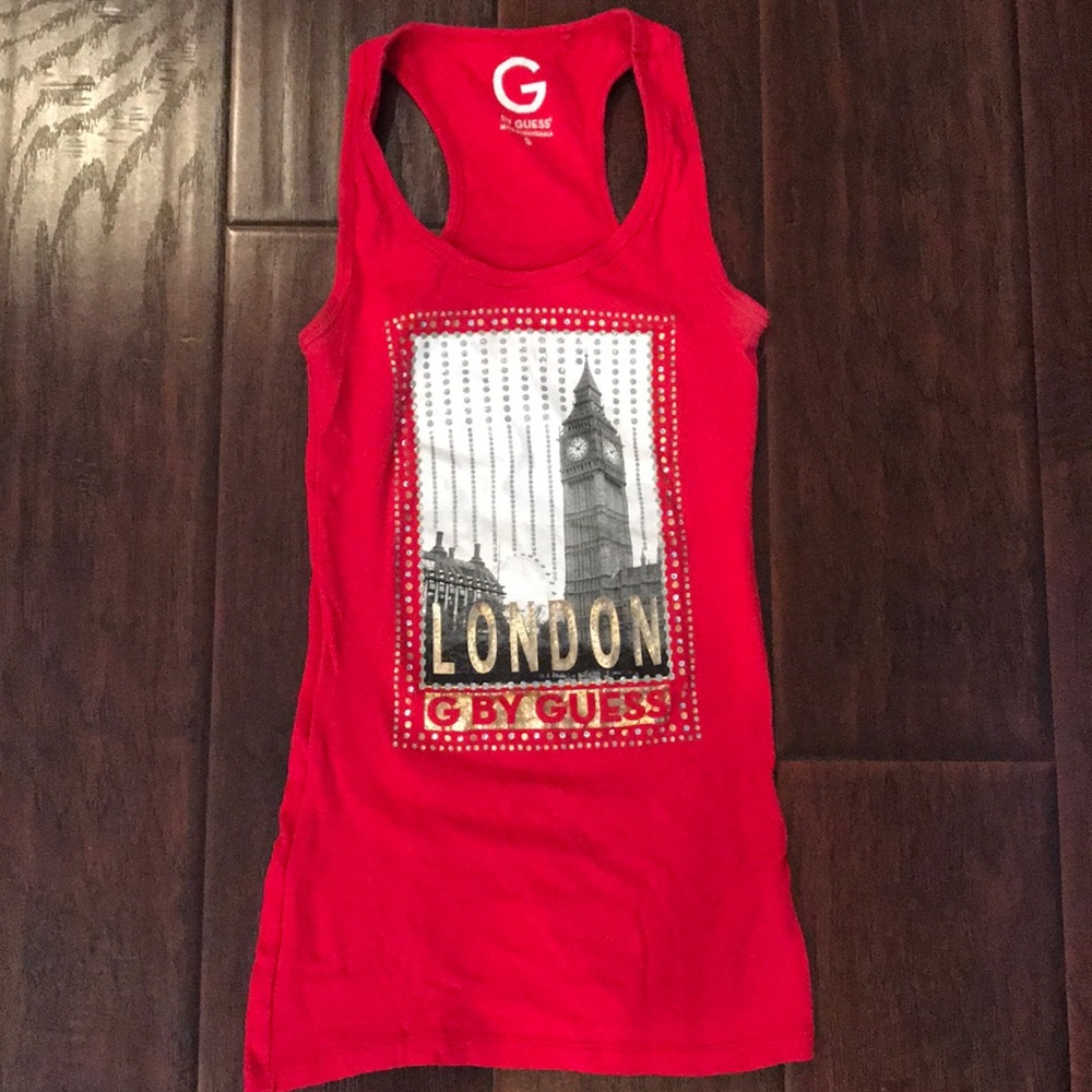 Guess red tank top
